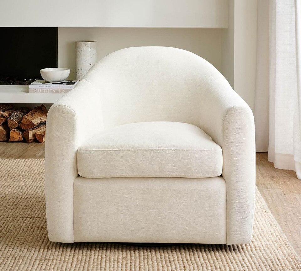 Gideon Upholstered Swivel Armchair Pottery Barn Australia